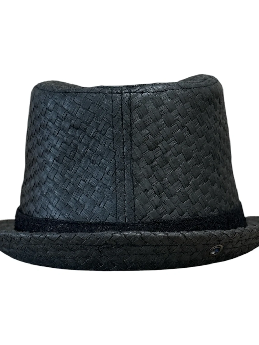 Peter Grimm Fedora Hat S/M Black Textured Straw Pinched Crown Classic Style